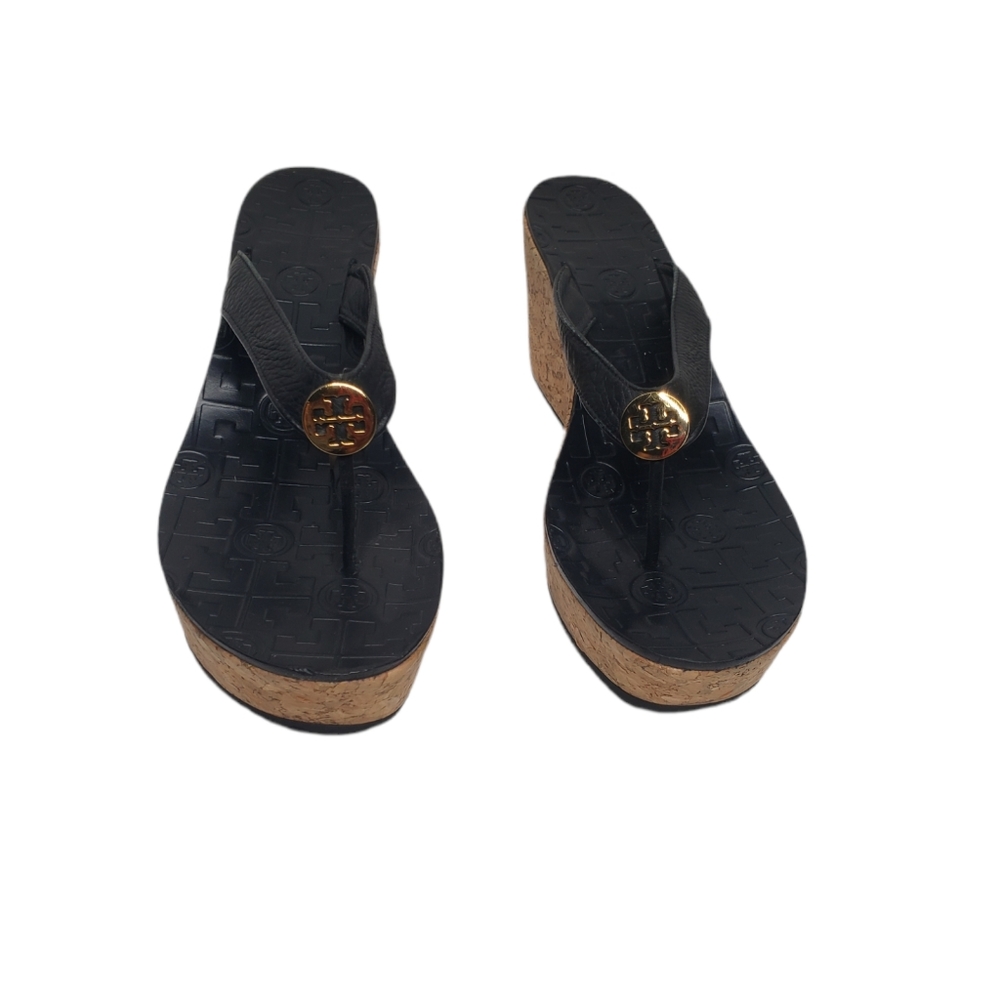 Tory Burch Black Thora Wedge Sandal Size 9.5